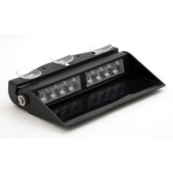 Set Flash blitz auto interior, montare parbriz - 8 LED-uri rosu-albastru